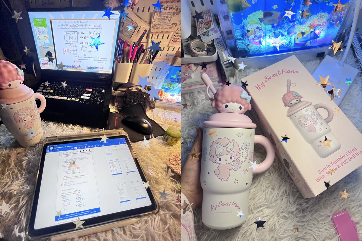 i ♡ p.pun วันนี้เรียนเซต ( ย้ำรอบสอง ) สอนเข้าใจมาก จนอยากลงคอร์สเบย โฟกัสไม่ค่อยได้ แต่เรียนจบน้า .. แล้วก็ได้แก้วน้องเปียโนมาฟรี ( น่ารักมาก กำลังใจเรียนของนี่ ㅠ ㅡ ㅠ )