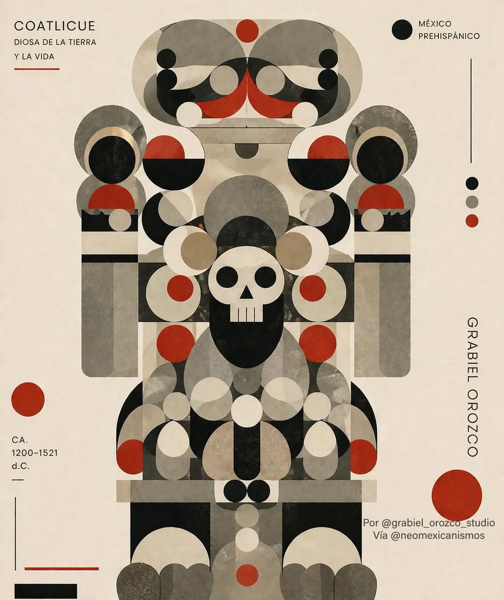 Coatlicue, estilo #Bauhaus ::: la de la falda de serpientes, señora de la tierra y la fertilidad, madre de los dioses y los hombres ::: por @grabiel_orozco_studio #neomexicanismos