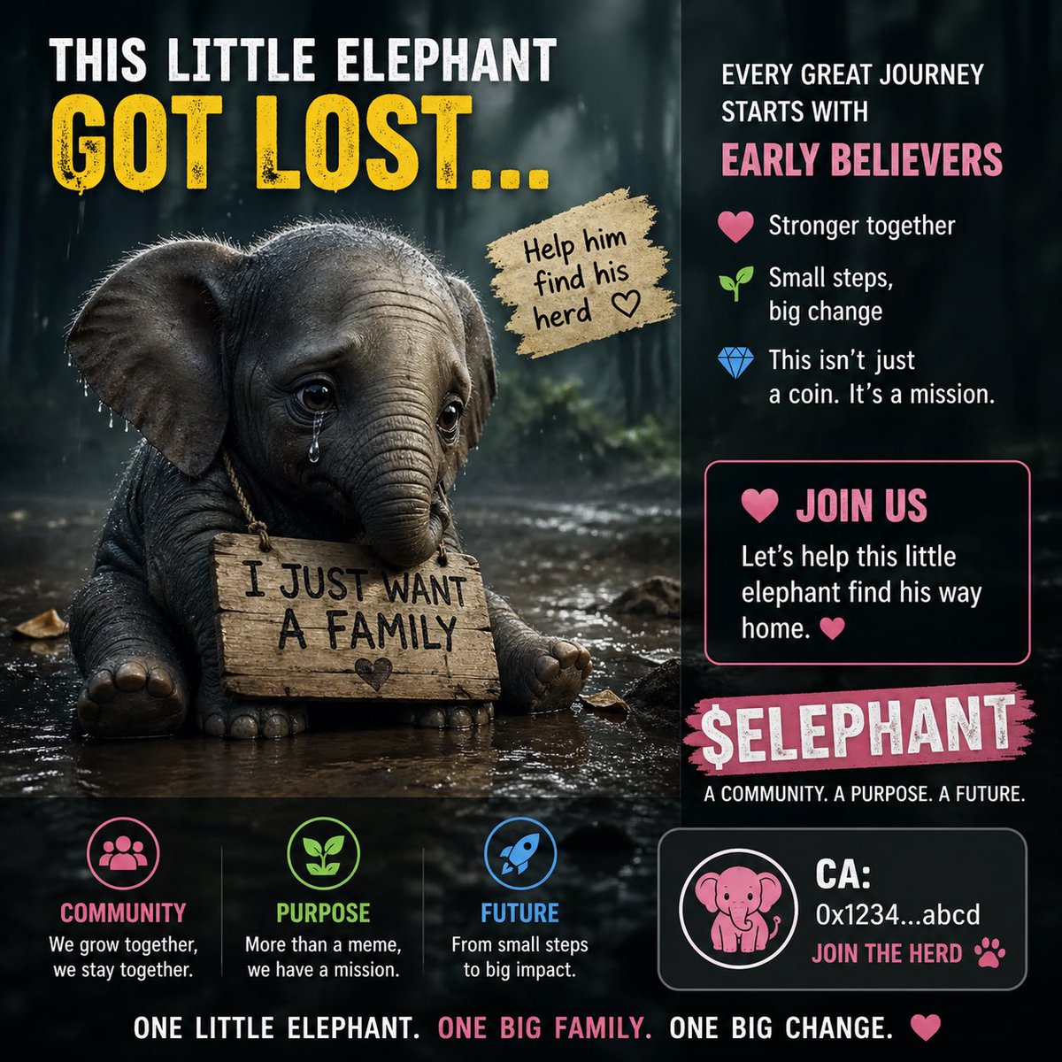 lostbaby_sol's tweet photo. He got lost…

No one is looking for him.

No one believes in him.

But sometimes…
the ones who start alone
become the biggest story. 🐘💔

#memecoin #crypto #solana #pumfun https://t.co/12LeWTJgoc