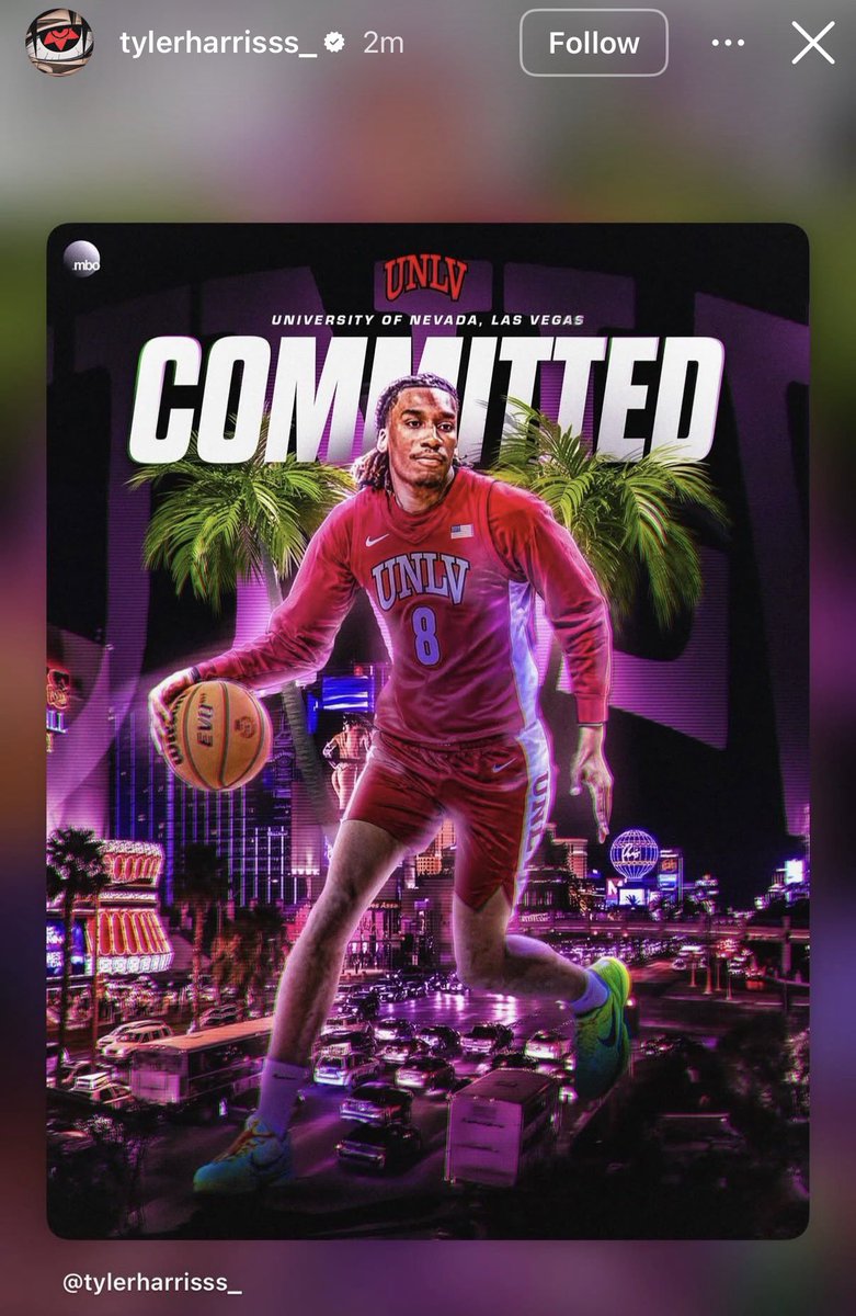 Tyler Harris SF transfer from Vanderbilt has committed to UNLV via IG 🔥🎰#runninrebels #UNLVmitedAURA