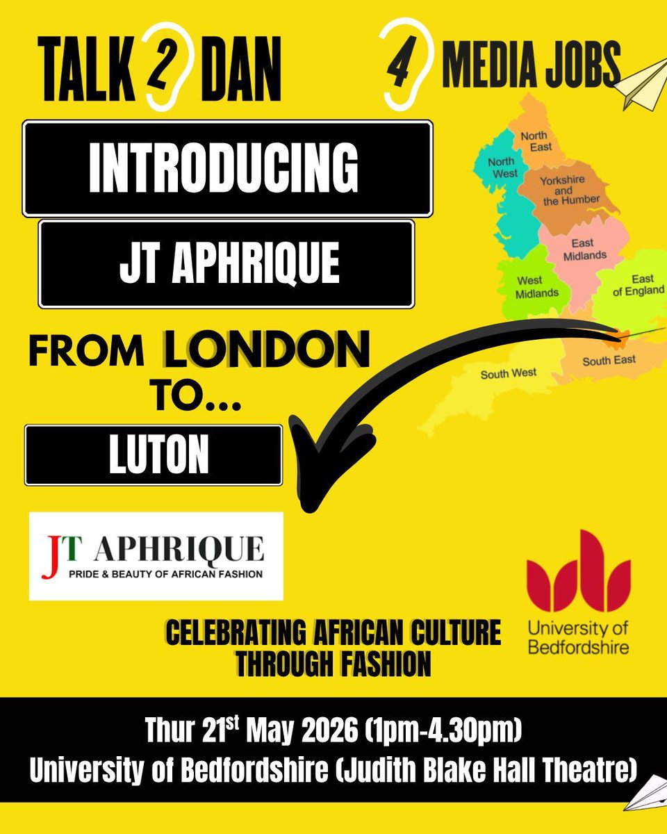 talk2dan_'s tweet image. 🌍 Partner spotlight: @Jtaphrique 

Luton boutique blending African prints with modern fashion 👗✨ bespoke pieces for all.

Meet them at Talk 2 Dan 4 Media Jobs 💡

🌐 buff.ly/E4X3dDv

🎟️ Free tickets: buff.ly/4vA1YSR

#Talk2Dan #Media #Luton #CreativeCareers 🚀