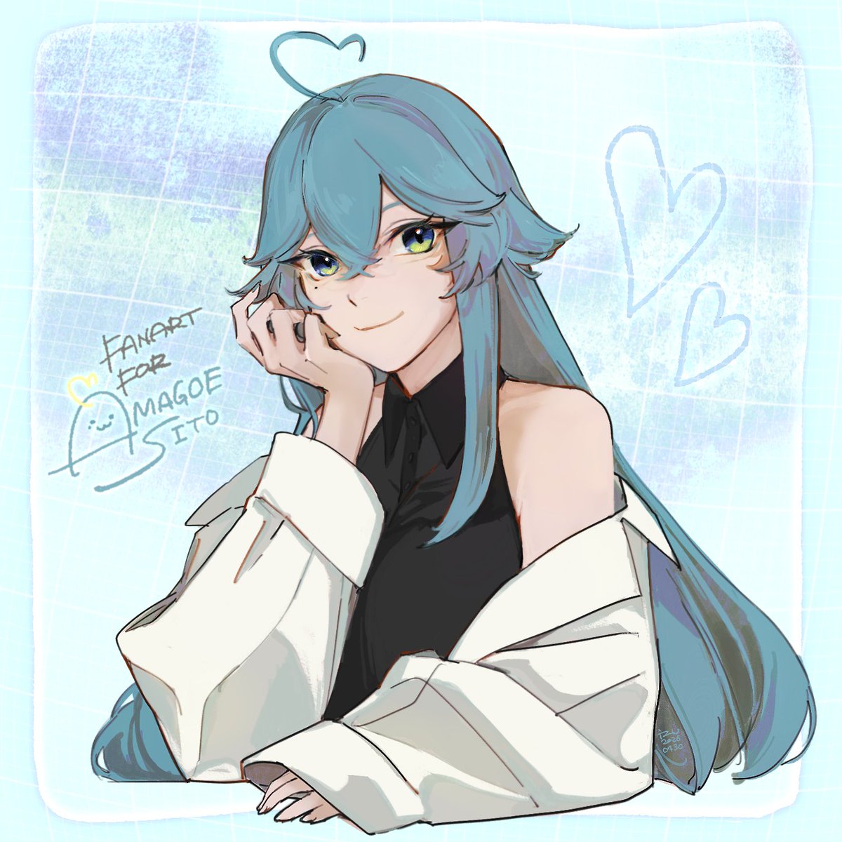 ❤︎ゆいっち❤︎ページ いずちさんから素敵FAをいただきました！🥰🩵 めっちゃ可愛い！白衣の