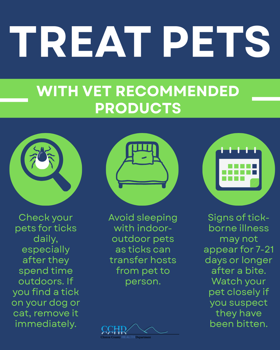 ClintonCountyHD's tweet photo. Even treated pets can bring #Ticks into your home. Learn how to protect your family from #TickBites in the #NorthCountryHealthEffect (link in bio). #ClintonCountyHealth #PublicHealth https://t.co/ZeeXxbJFtE