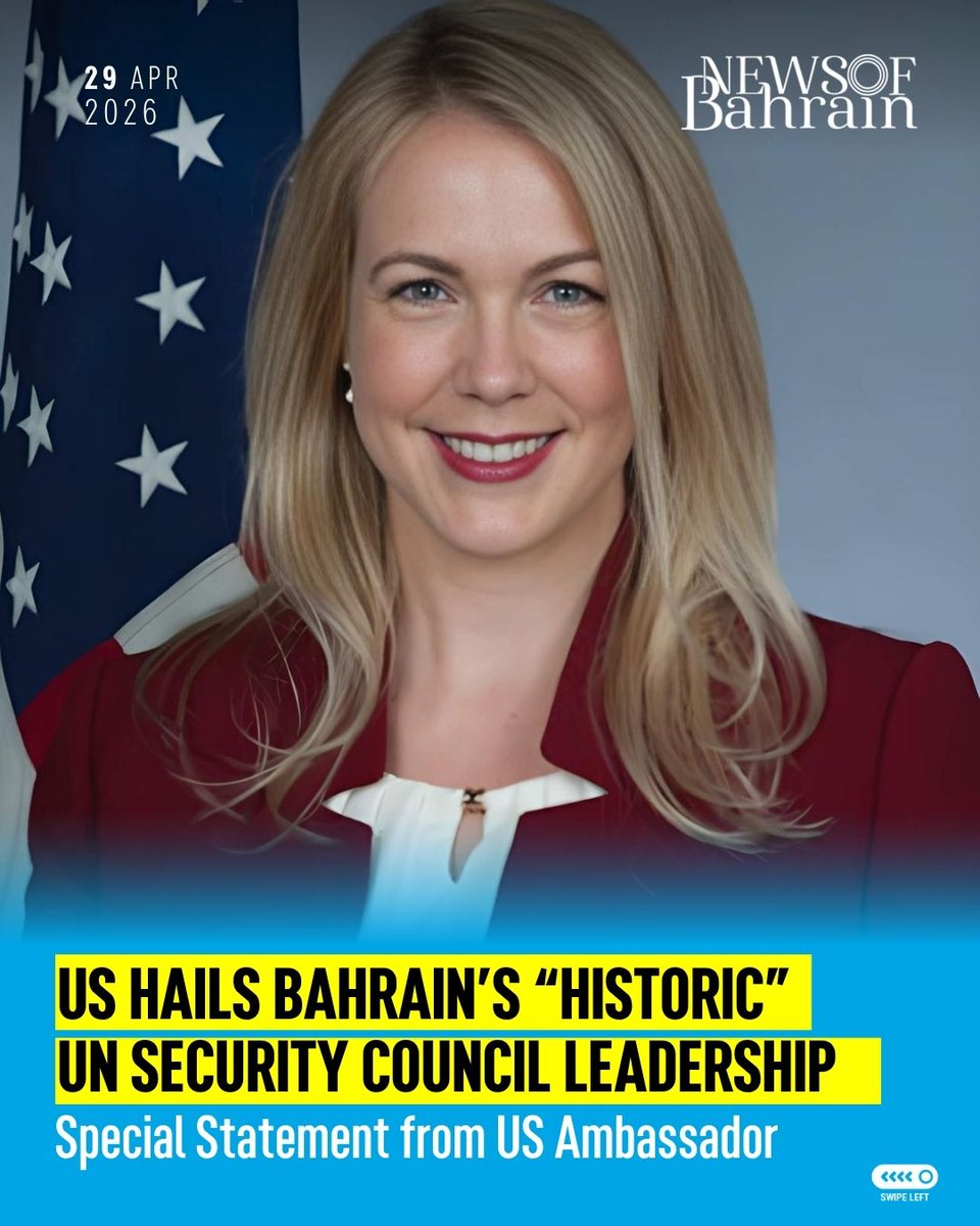 newsofbahrain's tweet image. The United States Ambassador to Bahrain, Stephanie Hallett, has congratulated Kingdom on  “historic” presidency of the United Nations Security Council during April.

#NewsofBahrain #News #Bahrain #NOBDigital