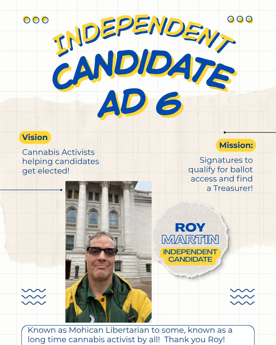 JaySelthofner's tweet photo. Roy for AD 6 - Read all about it!  This is our time to elect one of our own!

https://t.co/h1b0lOqYvL https://t.co/DCP7rh7uIX