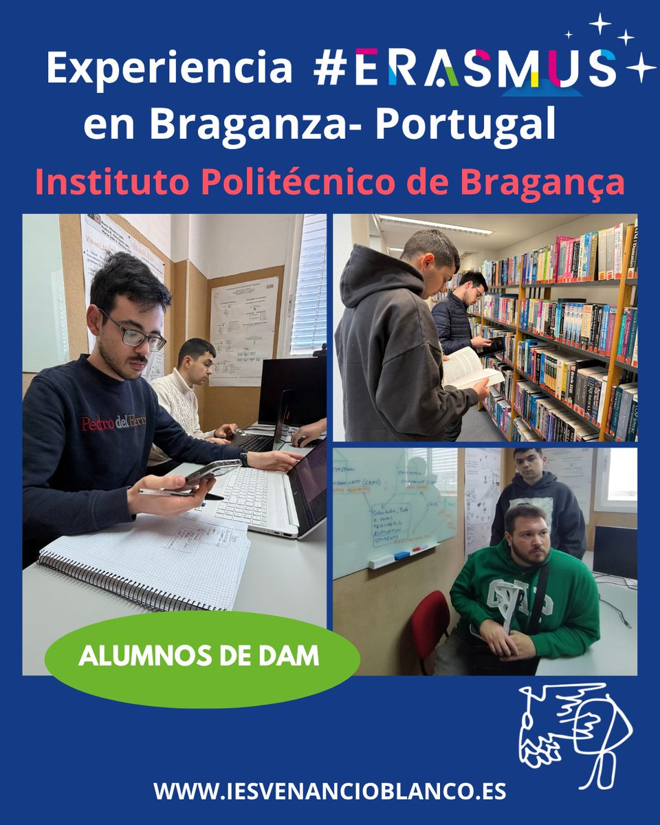 IESVENANCIO's tweet image. 🌍✨ Erasmus+ en Bragança  13-17 de abril, alumnos de DAM1A experiencia formativa en Instituto Politécnico de Bragança
 🇵🇹💻 Bases de Datos
📊 Casos de Uso
👨‍💻 Programación
Formación internacional, aprendizaje real y crecimiento personal 🚀.#ErasmusPlus #DAM #Internacionalización