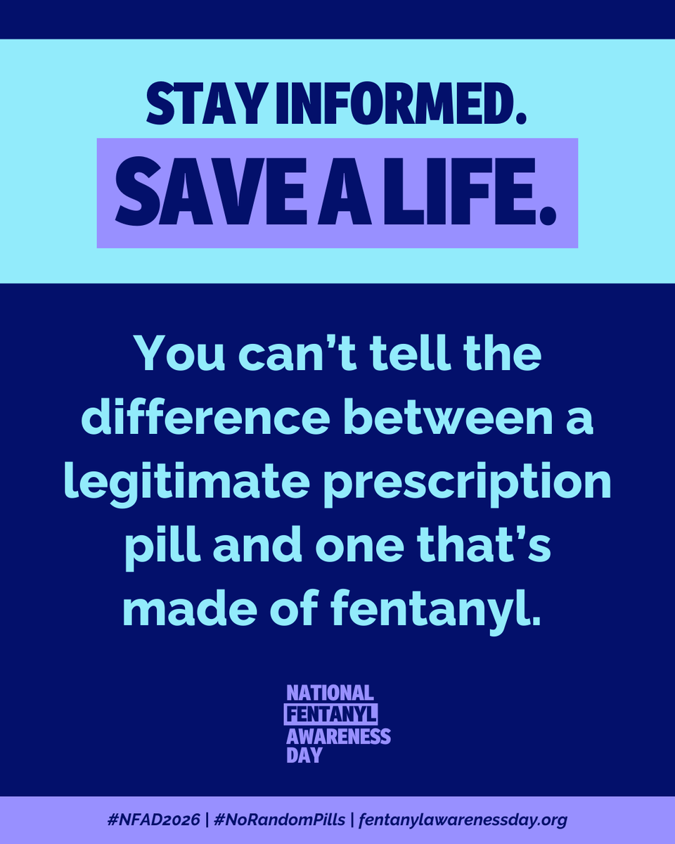 FRNetwork's tweet photo. Today is Fentanyl Awareness Day — a reminder that even one pill can be deadly.

Fentanyl is often hidden in counterfeit pills and other substances, making accidental overdose more common than ever. https://t.co/iVJMkRpEXF
