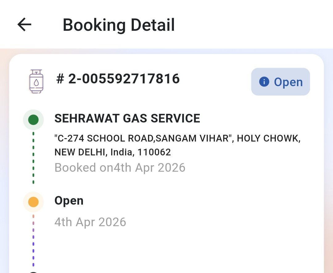 Shyam11kk's tweet image. @MoPNG_eSeva @IndianOilcl @HardeepSPuri
Complaint against Sehrawat Gas Service. Booking ID 2-005592717816: Booked on 4th Apr, delivered on 18th Apr (14 days delay). Due to agency's extreme delay, my next booking is blocked till 14th May. Please intervene. #LPG #Indane