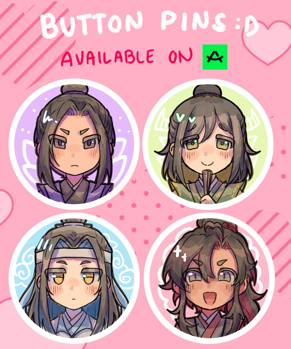 ichikarume's tweet image. Button Pins are sold seperately on ACGGOODS for $5!
acggoods.com/store/ahllohehn 

#MDZS #魔道祖師