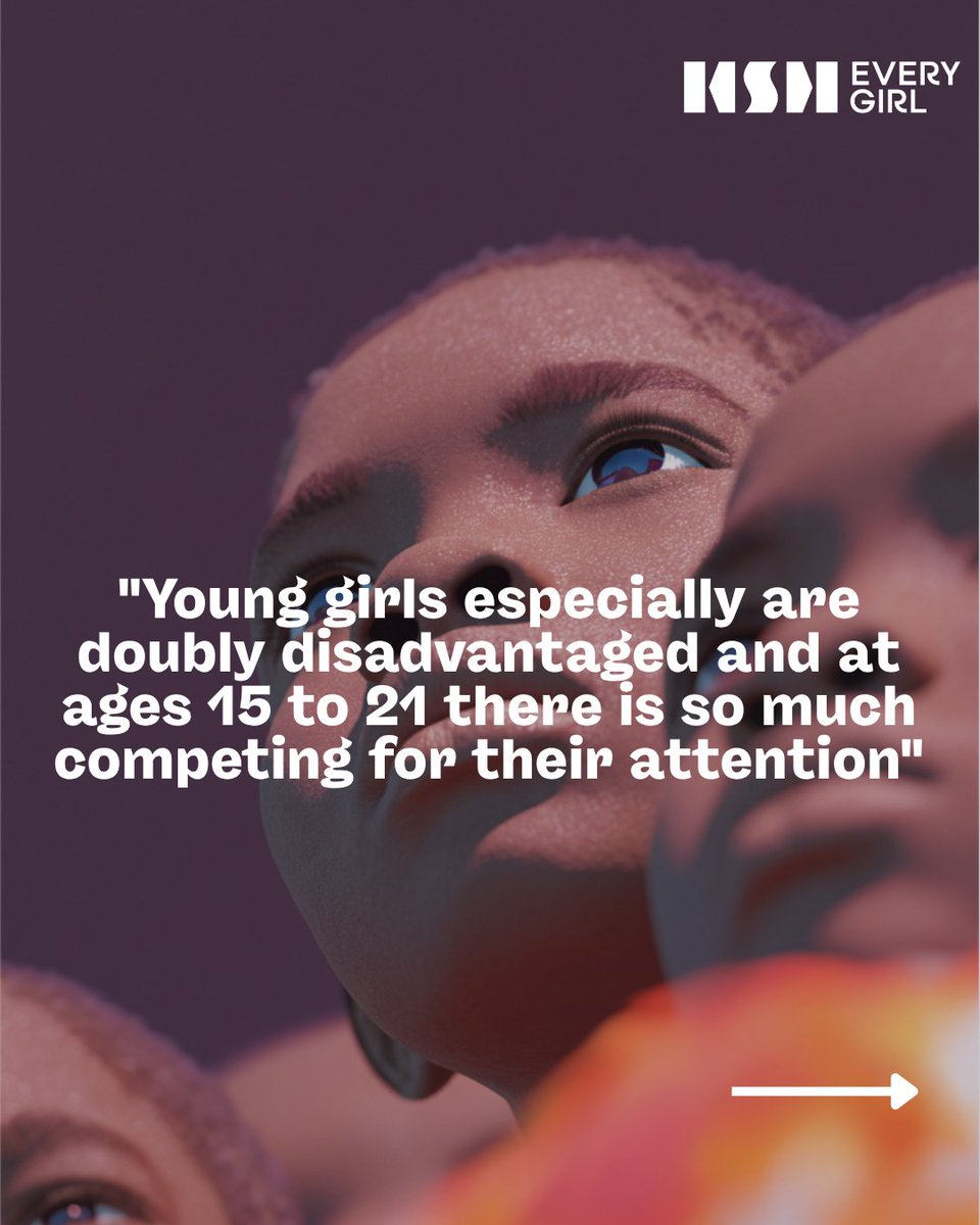 kshafrica's tweet photo. Between 15 &amp; 21, everything is competing for her attention.

The right support at the right time changes everything.

That's Every Girl.

📲 Register → Share with a girl in your community → Partner with us

#opportunity #EveryGirl #forgirls https://t.co/ngNBlrct8A