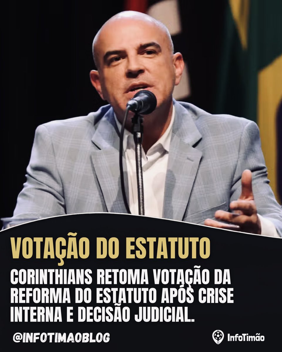InfoTimaoBlog's tweet image. 🚨 DIA DE VOTAÇÃO NO PARQUE SÃO JORGE

A reforma do Estatuto do Corinthians volta à pauta após crise, liminar judicial e quase 2 meses de paralisação. Votação no Conselho pode mudar a estrutura política do clube. 

Entenda o que está em jogo: infotimao.com.br/post/reforma-d…

#corinthians