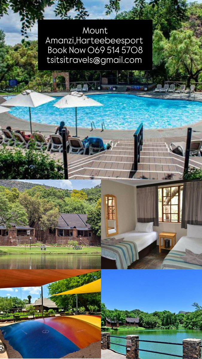 teboho_tsitsi's tweet photo. @Am_Blujay Mount Amanzi Hartebeesport  @TsitsiTravels
5sleeper 
04-08 May 
5sleeper 
R3700 for entire Stay 
Self catering 
Self drive 
Book Now 069 514 5708 tsitsitravels@gmail.com 
#vacation #mzansi #Mountamanzi https://t.co/j0MoWOJCxC