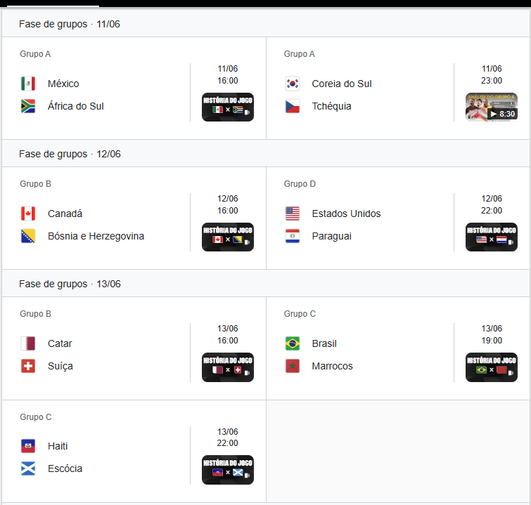 A Copa já começou errada com o Brasil jogando às 19h.
Deveria ser Às 16h para sermos liberados do trabalho às 14h.