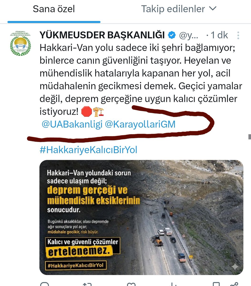 ceng_siler's tweet photo. Hakkari–Van yolundaki sorun; planlama ve mühendislik süreçlerinin güçlendirilmesi ihtiyacını gösteriyor. Mevcut kırılganlık, olası depremde ulaşımı aksatıp müdahaleyi zorlaştırabilir. Kalıcı, güvenli ve bilimsel çözümler artık hayata geçirilmeli.
#HakkariyeKalıcıBirYol https://t.co/cu4ejnBTJ2
