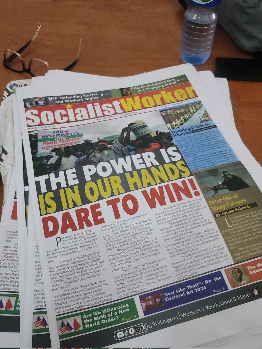 Hiiii comrades in Abuja, if you'd like to pick up a copy of the March/April edition of the Socialist Worker, feel free to hit me up