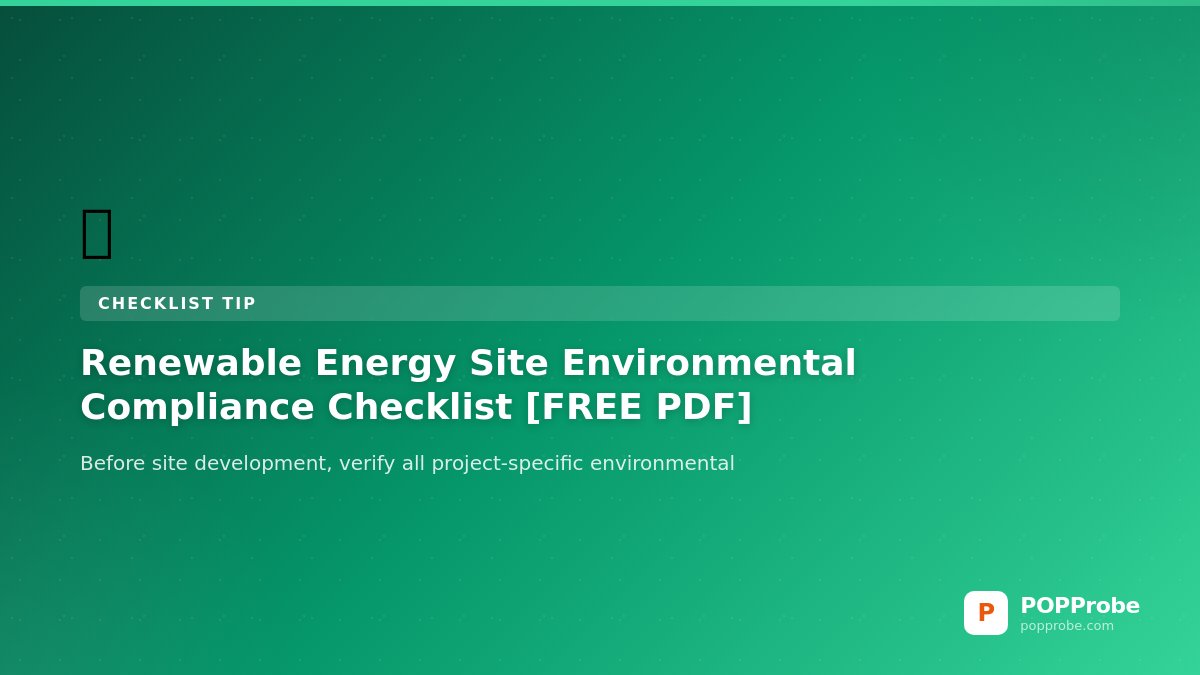GetPOPProbe's tweet image. Before site development, verify all project-specific environmental

popprobe.com/checklist/b26a…
#EnvironmentalCompliance #NetZero #ESG