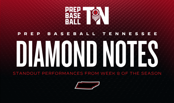 PrepBaseballTN's tweet photo. 𝗧𝗘𝗡𝗡𝗘𝗦𝗦𝗘𝗘 𝗗𝗜𝗔𝗠𝗢𝗡𝗗 𝗡𝗢𝗧𝗘𝗦
+ 𝗪𝗘𝗘𝗞 𝟴 𝗘𝗗𝗜𝗧𝗜𝗢𝗡 ✍️ 

The Tennessee Diamond Notes highlight standout performances from across the state from week eight action of high school baseball.  

Check out the top performances submitted from high school coaches. ⬇️ 

🖇️ https://t.co/AlZe6PhhZw