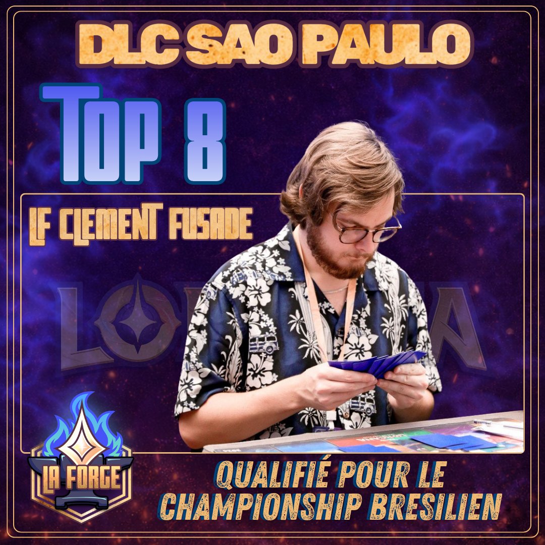 LaForgeLorcana's tweet photo. 🔥 DLC de Sao Paulo (Bresil)  🔥

Top 8 : @RaclemTCG 
J2 : @9_cocof 

Toute La Forge est très fière du parcours et du résultat de nos 2 globe-trotters !

Félicitations à eux ! https://t.co/FwExgsIUZI