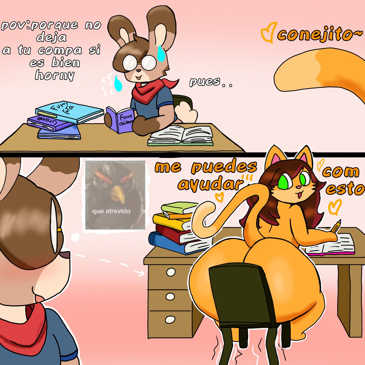 Hay dos razones XD 
Comisión para: <a href="/TabbyKss/">Tabby Zabbywinks</a> 
#furrymemes #cat