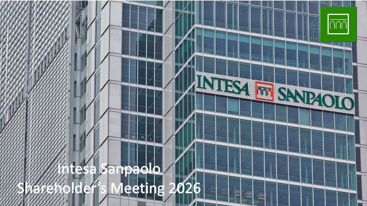 intesasanpaolo's tweet image. 🟢 #IntesaSanpaolo #Investors #Financial 
The Ordinary and Extraordinary Shareholders’ Meeting of Intesa Sanpaolo S.p.A. is today convened, on single call, to discuss and pass resolutions on the agenda as stated below.
🔗group.intesasanpaolo.com/en/governance/…