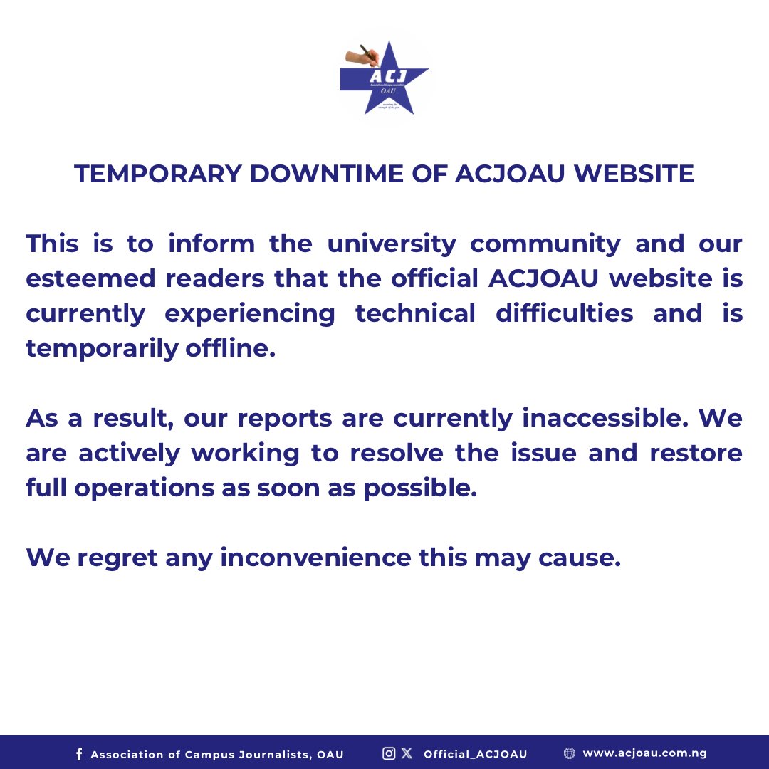 The Association of Campus Journalists (ACJ) OAU tweet media