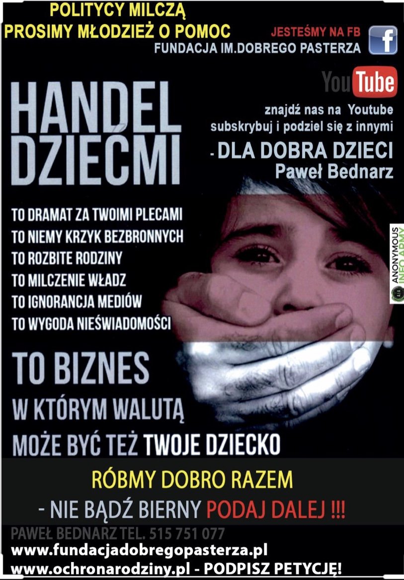 Dzieci 😳 niczyje... Paweł Bednarz zmarł w marcu tego roku w niewyjaśnionych okolicznościach...Nowelizacja zakazująca odbierania dzieci rodzicom ze względu na biedę była jedną z flagowych inicjatyw rządu Beaty Szydło. Dzisiaj znów mamy doczynienia z nielegalnym handlem 🇵🇱dzieci👇