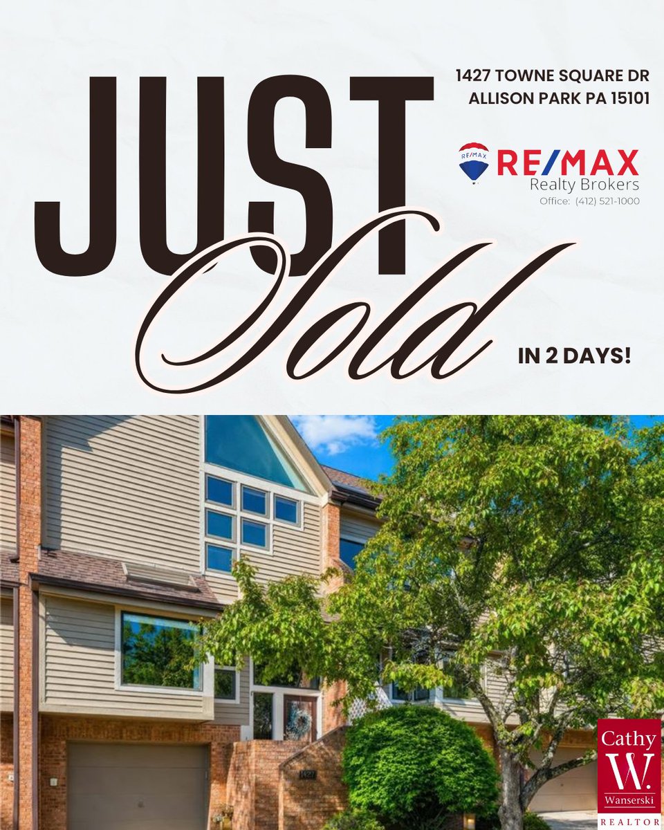 CathyWSellsPgh's tweet photo. Congratulations to my sellers and the new buyers of 1427 Towne Square Dr! https://t.co/avj7hbTC7B
