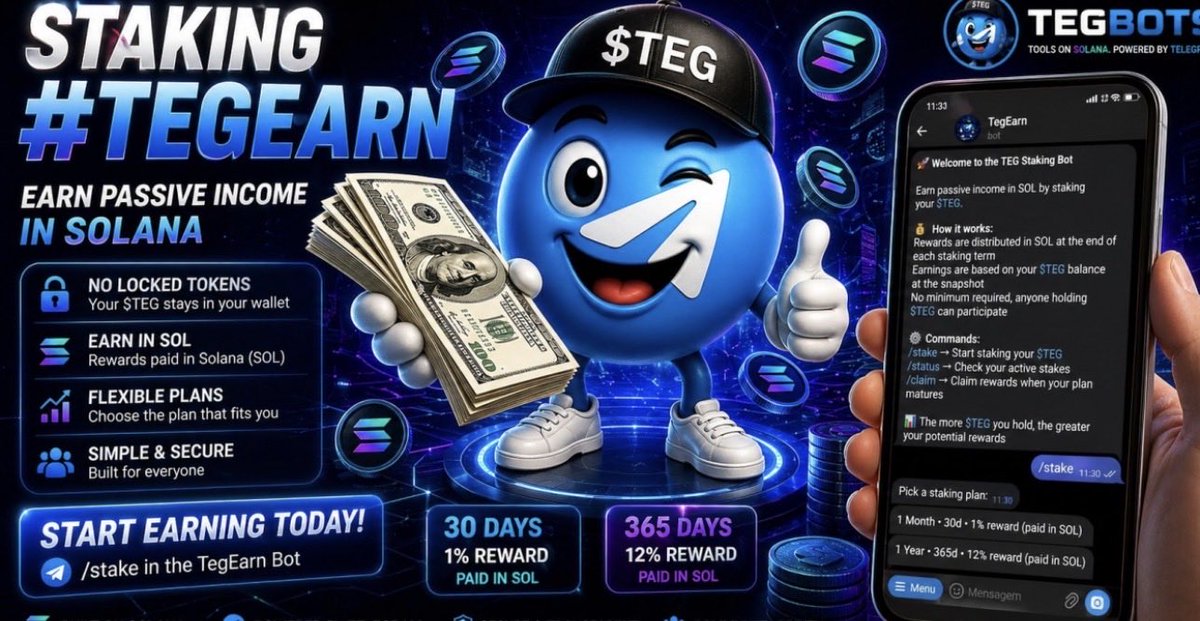 tennotiii's tweet photo. @blknoiz06 @CryptoChris7391 The $Teg community would never be like + we have staking without locking a single token! Insane right? 

Join a movement be part of a community. 

#tegbotssystems 

@tegbotsystem https://t.co/p9BhO2PU1q