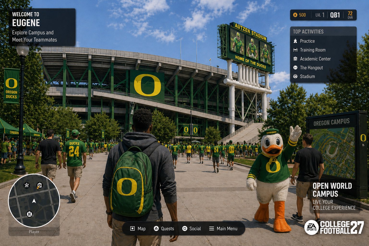 2 pic. College Football 27 open world concept 👀 @EASPORTSCollege @oregonfootball https://t.co/TjsOr39VZu