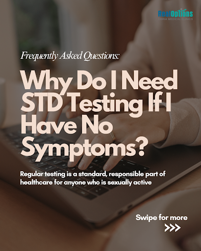 Realoptionsc's tweet photo. Why get tested for STDs if you have no symptoms? 🫢

April is STI Awareness Month and a reminder that routine screening matters. Early testing can prevent infertility, chronic pain, and spreading infections. Take charge of your health and don’t wait for symptoms. 📷 https://t.co/M3cB3eZUfT