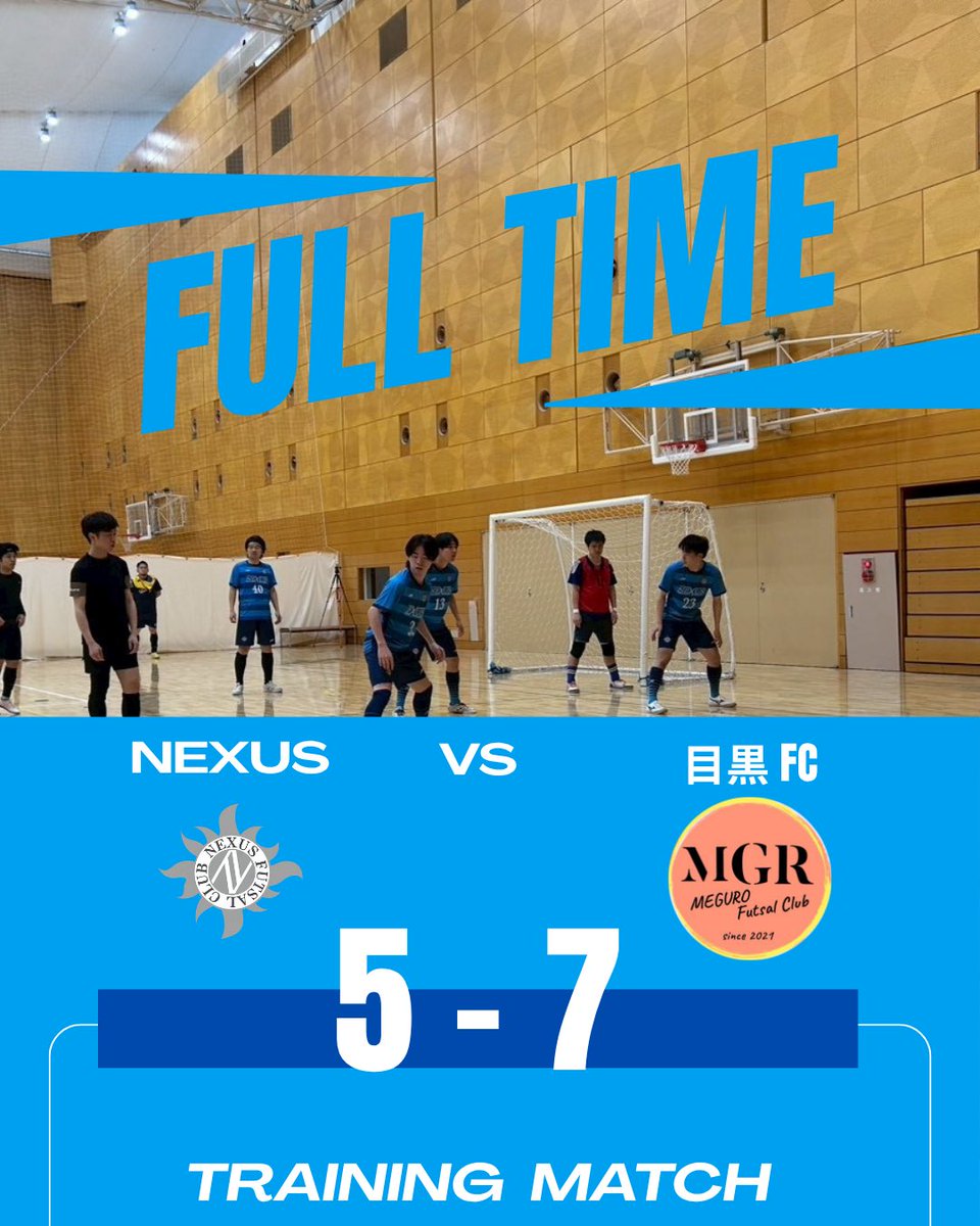 【TM】
4/29(水)
vs  JUJO FC
スコア:2-5 ⚫︎

vs  目黒FC
スコア:5-7 ⚫︎

自分達より上のカテゴリーに所属している2チームと練習試合を行いました
負けはしましたが、練習で取り組んできたことが通用する場面も見られ良い練習試合になりました！
JUJO FCさん、目黒FCさんありがとうございました！