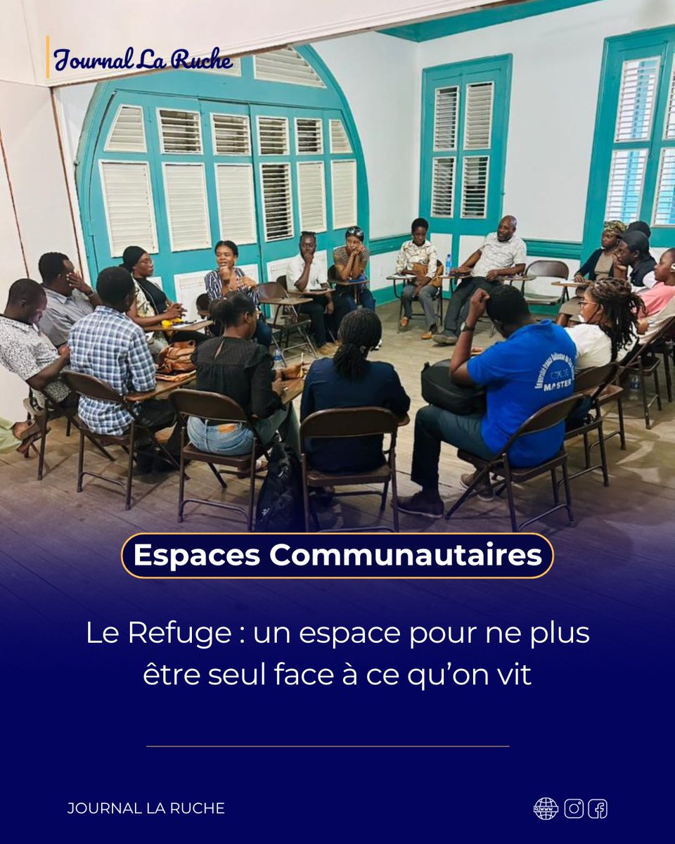 Journal_LaRuche's tweet photo. Chaque jeudi au Cap-Haïtien, Le Refuge ouvre ses portes pour que personne n'ait à porter seul ce qu'il vit. Un espace de santé mentale, sans jugement, animé par DevlopMantal. De 16h à 18h, Alliance Française du Cap-Haïtien. Parce que aller bien, ça s'apprend aussi ensemble. https://t.co/GrEmZUzc5V