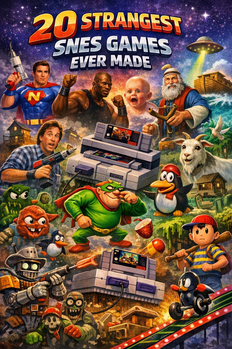 TheTechLoft's tweet image. 🎮 The SNES wasn’t just iconic — it was seriously weird.
From Boogerman to Super 3D Noah’s Ark, here are the 20 strangest SNES games ever made.
👇
🔗 bit.ly/strangest-snes…

Hashtags:  
#SNES #RetroGaming #Nintendo #GamingHistory #TheTechLoft