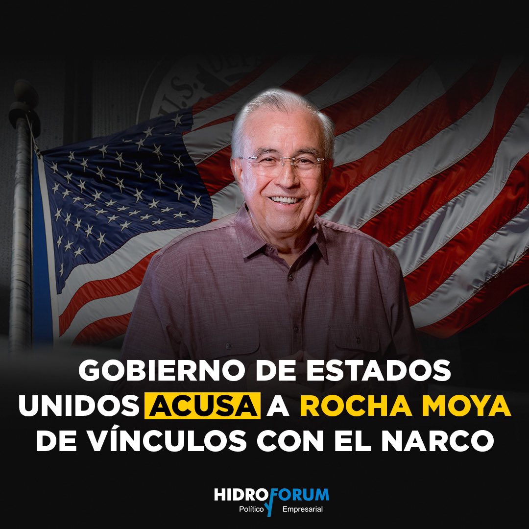 hidroforum's tweet photo. La presidenta entregará a Rocha Moya?🤔 
El gobierno de Estados Unidos presentó una petición de extradición contra el gobernador de Sinaloa por vínculos con el cártel de Sinaloa. https://t.co/JglQDZLwwX