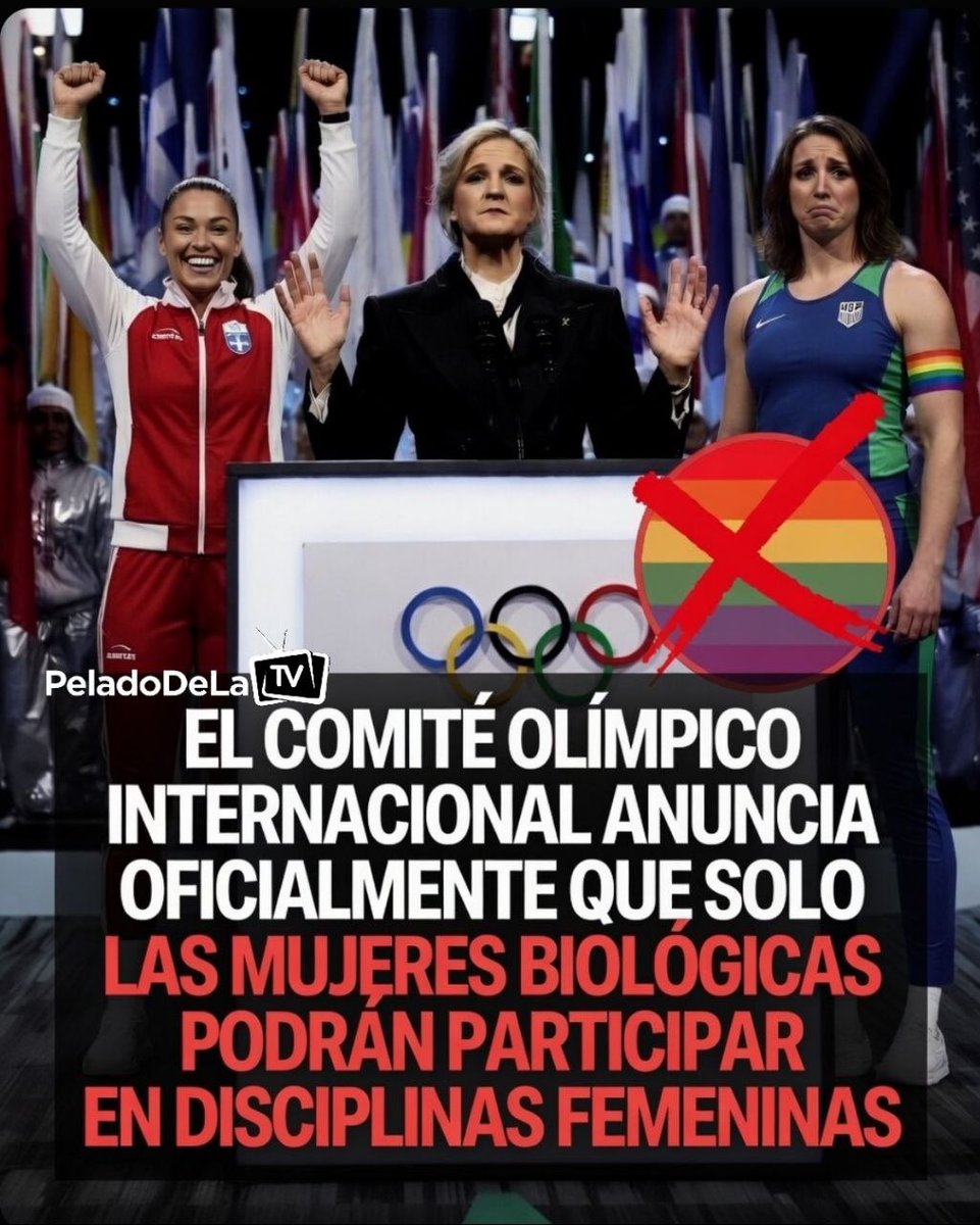 ¡ATENCIÓN!
El Comité Olímpico Internacional confirma:
Solo mujeres biológicas en el deporte femenino. Se acabó el circo. 

¿Qué opinas? Déjalo en comentarios 👇
1- Estoy de acuerdo 
2-No estoy de acuerdo