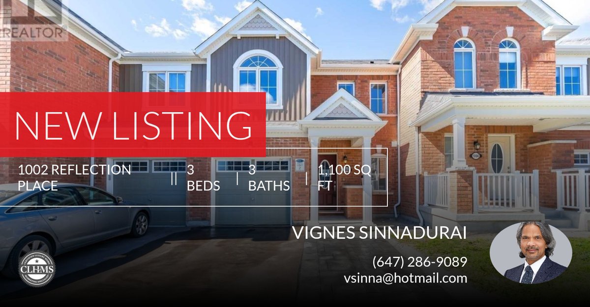 sellwithvignes's tweet photo. 📍 New Listing 📍 Take a look at this fantastic new property that just hit the market located at 1002 Reflection Place in Pickering. Reach out here or at (647) 286-9089 for more information

Vignes Sinnadurai https://t.co/j1lq2icyiE https://t.co/qumcVHvuWI