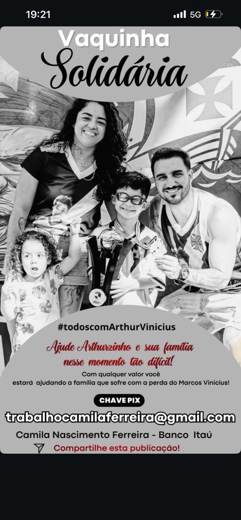 Quem quiser ajudar a família tá fazendo vaquinha pra arrecadar dinheiro! Peço ajuda de todos por favor!