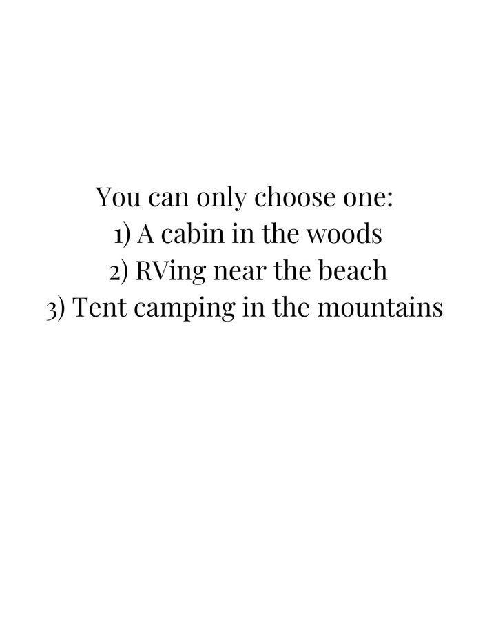 ThousandTrails's tweet photo. You can only choose one, which one are you choosing? 🤔 
#thousandtrails https://t.co/PV3LMIFqHz
