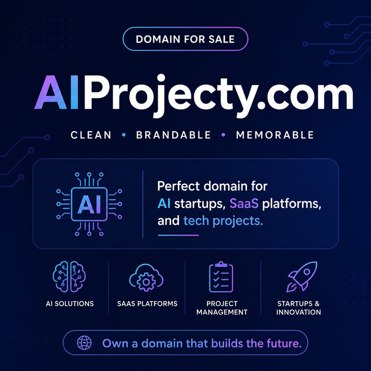 hatimaitb's tweet image. 🚀 AIProjecty.com for sale Clean, brandable domain for AI startups, SaaS &amp;amp; tech projects. Perfect for building a strong AI brand.
#DomainForSale #AIDomain #AIStartup #SaaS #Tech #BrandableDomain
