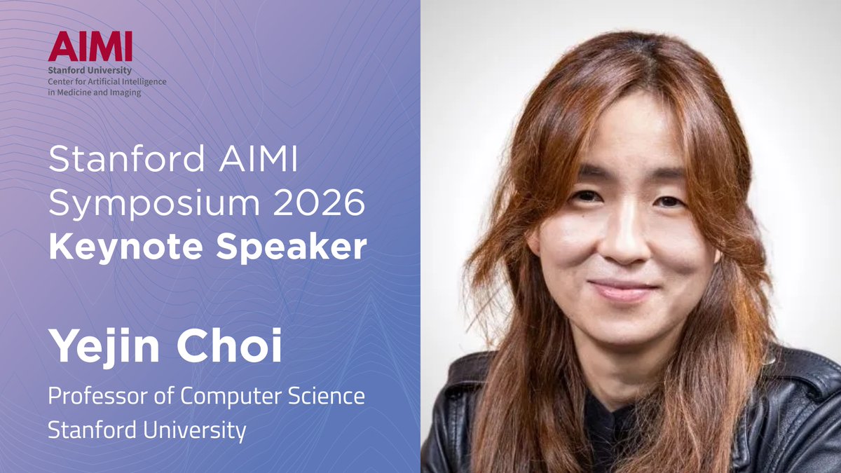 StanfordAIMI's tweet photo. Excited to share the keynote speakers for the Stanford AIMI Symposium + Summit Series (June 3–4): ✨ Yejin Choi (Stanford), Travis Zack (OpenEvidence),  Alan Greene (Crescendo MD) and Nina Vasan (Stanford)
Join us! https://t.co/WaE70xiO6A
#AIMI26 #StanfordHealthAIWeek #HealthAI https://t.co/egHCiL8vzr