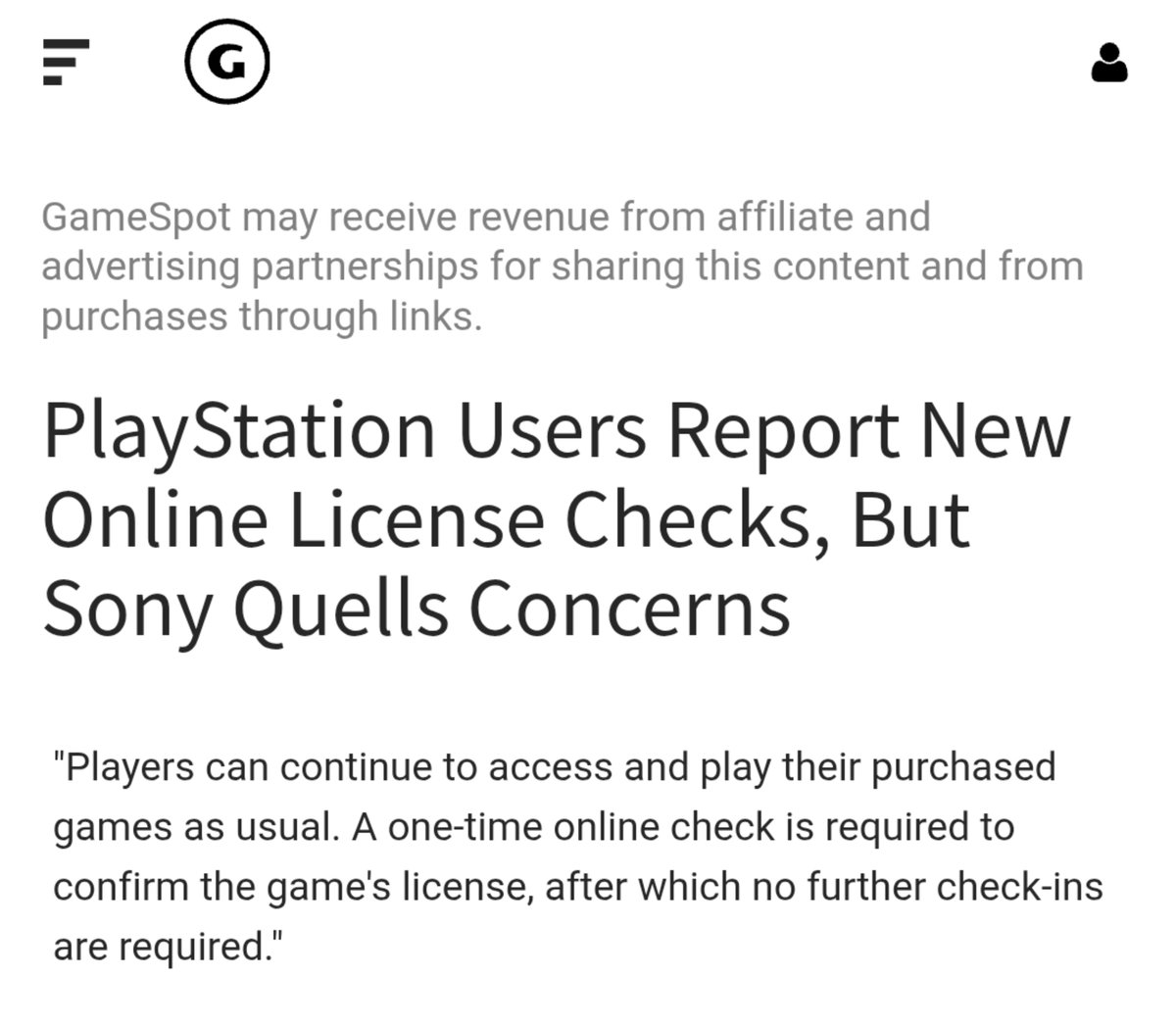 nib95_'s tweet image. #PlayStation statement confirming info in my tweets; after an initial check, digital games are DRM free.

"Players can continue to access and play purchased games as usual. A one-time online check is required to confirm the license, after which no further check-ins are required."