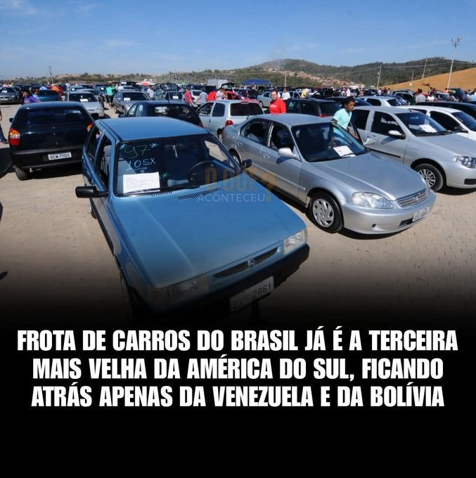 MatInvest1's tweet photo. Brasil tem a terceira frota de veículos mais velha da América do Sul. A quem devemos creditar tal façanha? https://t.co/FIqGwvDhUS