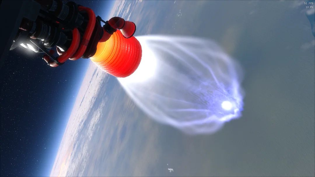 Ahwoo_Official's tweet image. Plumes taking shape in Kitten Space Agency.

From tight vacuum streams to expanding flow through atmosphere, starting to behave how engines should in flight.

Still early. More to come.

📷: mushylog on r/kittenspaceagency

#space #spacesim #gamedev