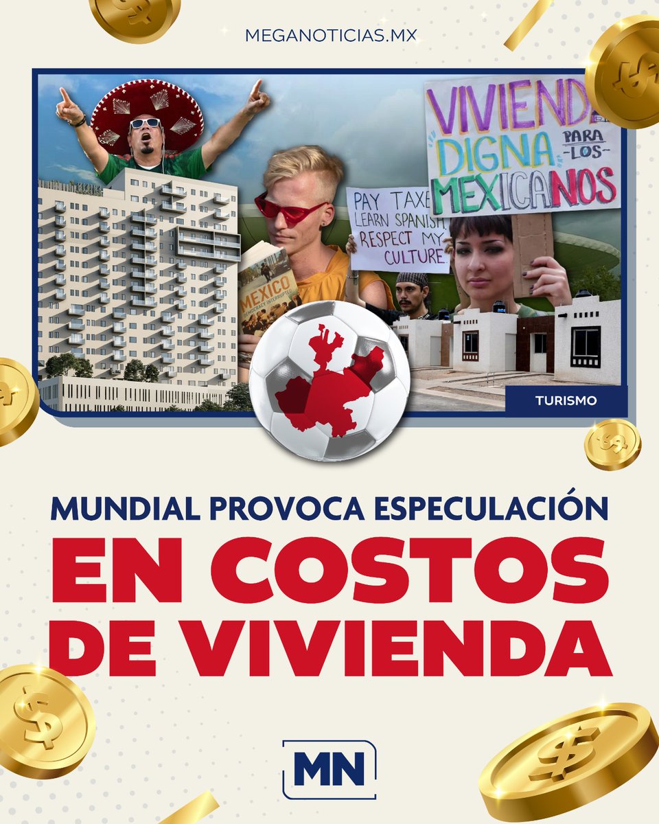Meganoticias_MX's tweet photo. El Mundial de Fútbol a celebrarse en dos meses movió el mercado inmobiliario en Guadalajara, particularmente en zonas cercanas al Estadio Akron, donde se detonó la compra de viviendas con fines de renta temporal https://t.co/qFDgQaCwjQ