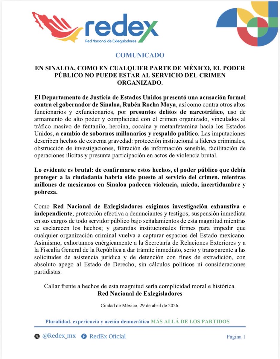 Red Nacional de Exlegisladores tweet media