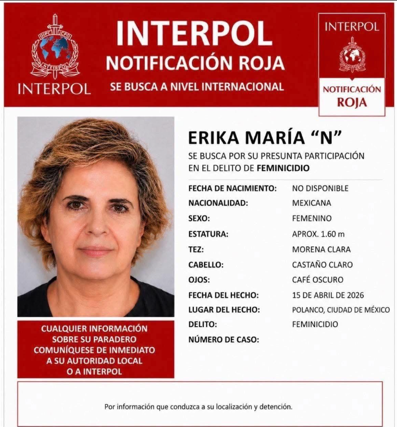⚠️ SE BUSCA ⚠️ Interpol emite ficha roja contra Érika María "N", suegra de Carolina Flores Gómez.

#Noticias #RevistaDerecho #SeBusca #Asesina #DENUNCIAR