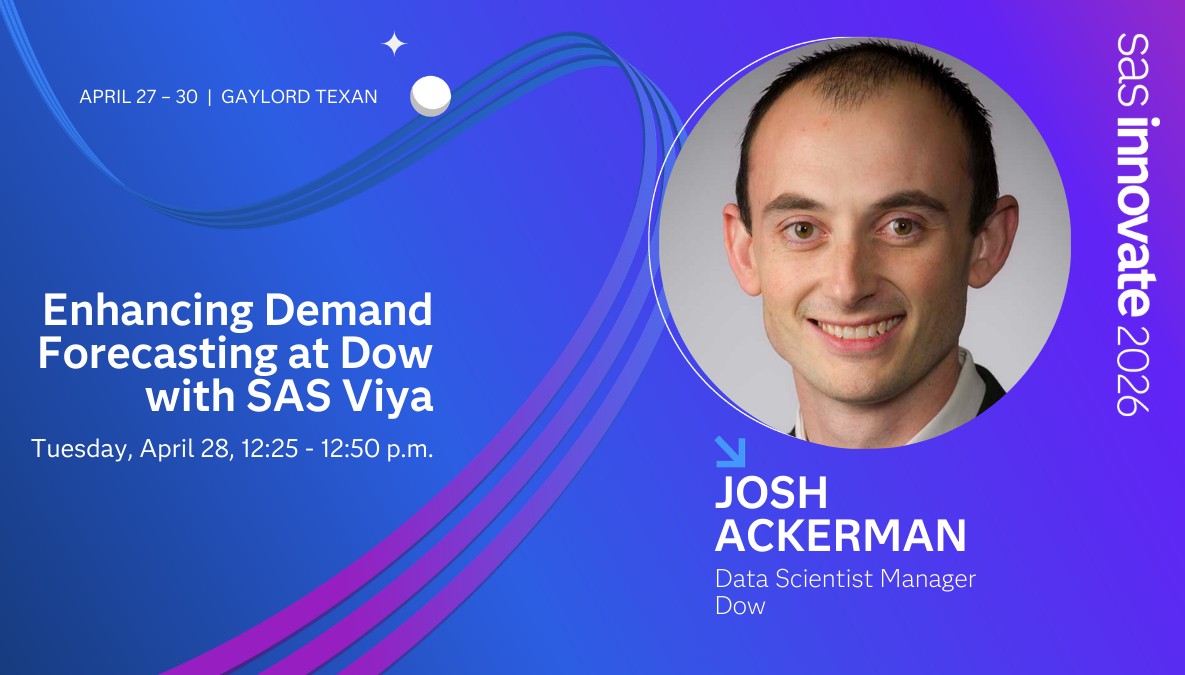 Ryanvven's tweet image. In this Manufacturing Executive Insights session at #SASInnovate , hear how Dow modernized demand planning with SAS Visual Forecasting – addressing past limitations and building forecasts that hold up under disruption.

Register now! 2.sas.com/6015BBPeZv

#Manufacturing