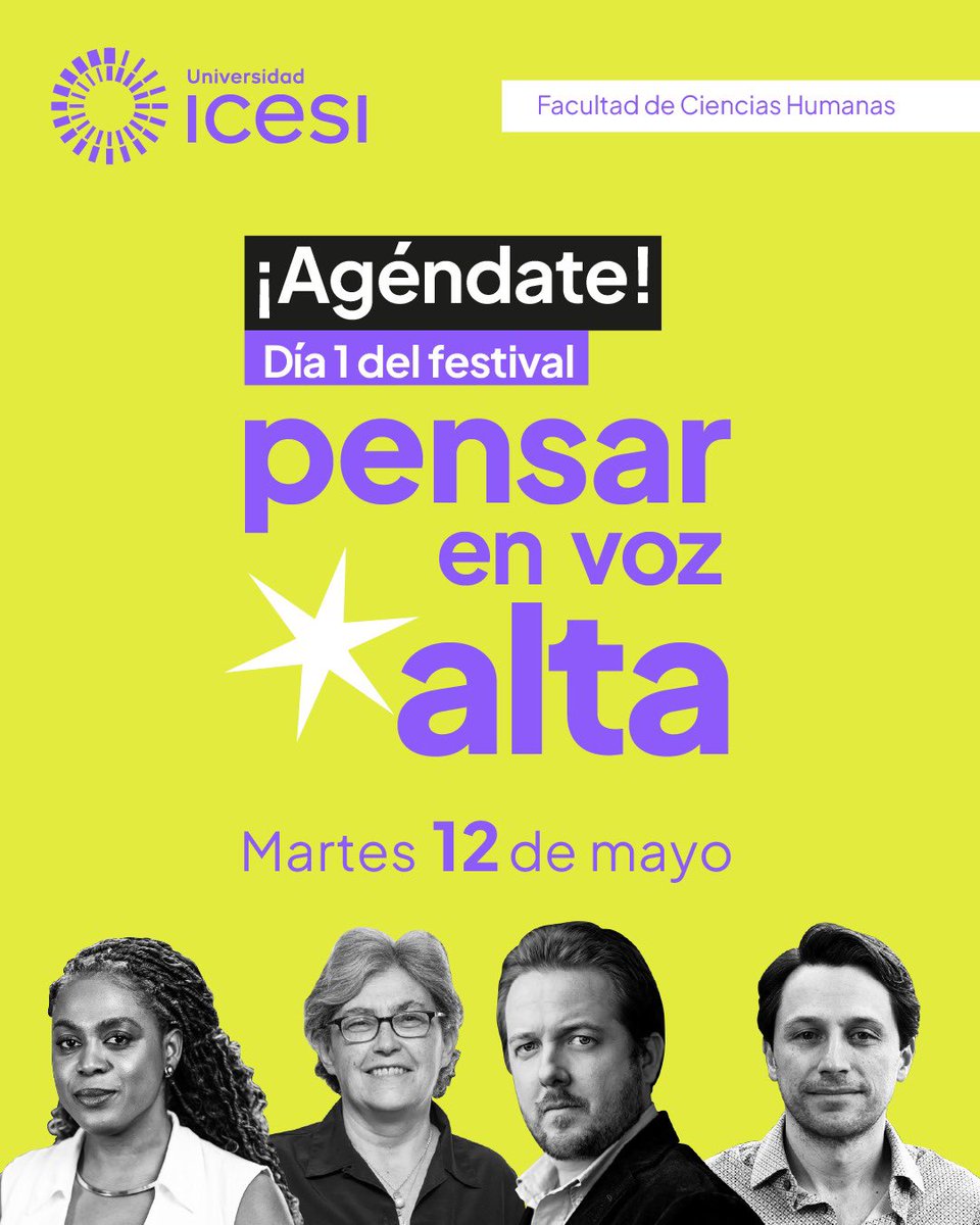 icesi's tweet photo. El festival Pensar en voz alta inicia el 12 de mayo en la Universidad Icesi con una agenda imperdible ✨ https://t.co/zf6qqkbXNI
