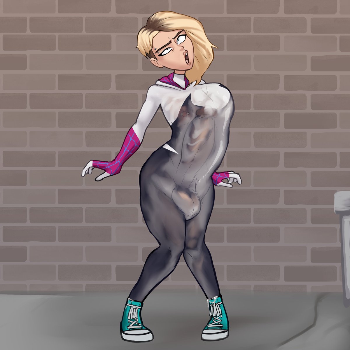 Don't cum in your hero suit