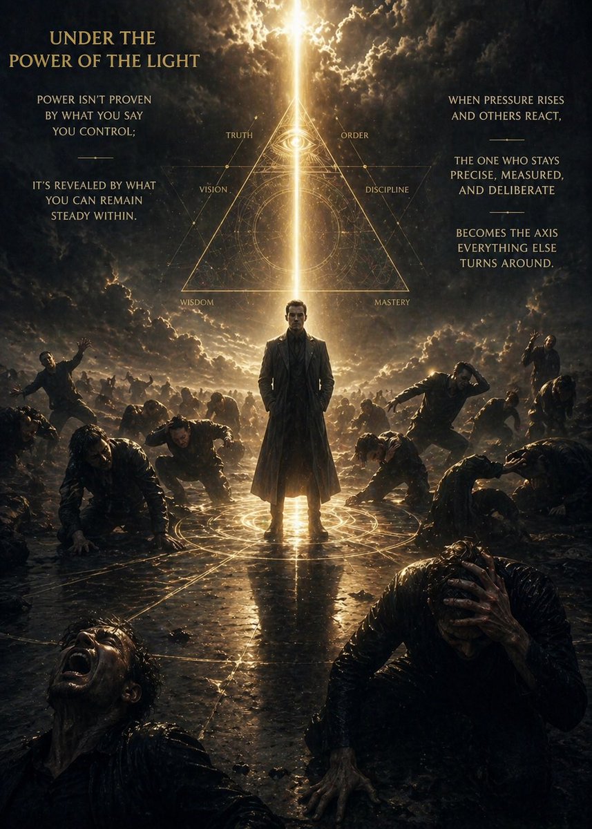 THAEDLIGHT's tweet image. Power isn’t proven by what you say you control; it’s revealed by what you can remain steady within. When pressure rises and others react the one who stays precise, measured, and deliberate becomes the axis everything else turns around. #ILLUMINATI